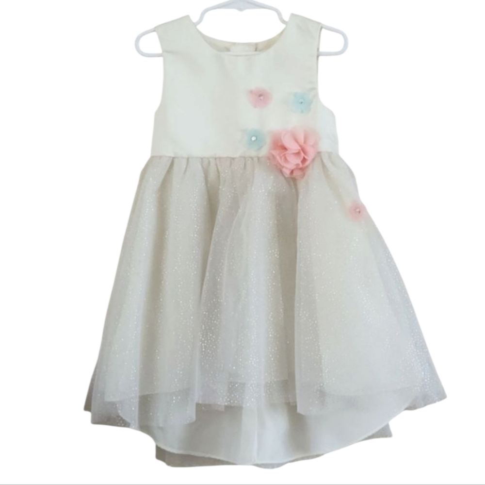 Nicole Miller New York Girls Flower and Sparkly Shortsleeve Dress Size 3T‎